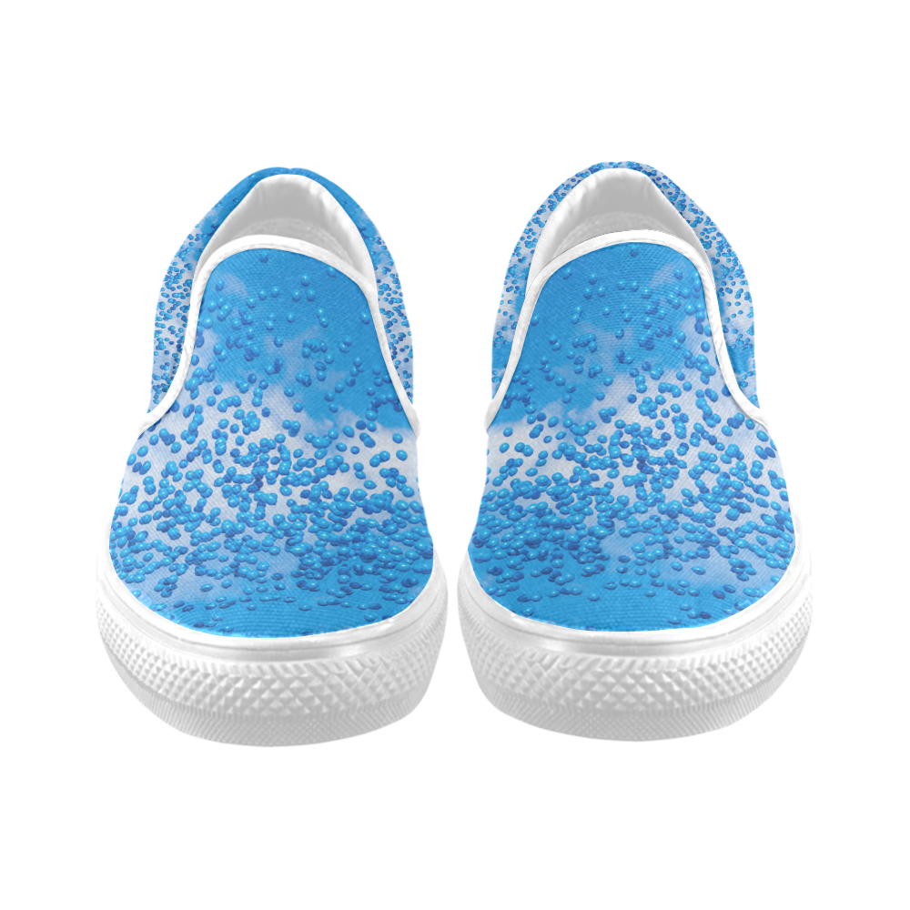 Blue Toy Balloons Flight Air Sky Atmosphere Cool Men's Unusual Slip-on Canvas Shoes (Model 019)