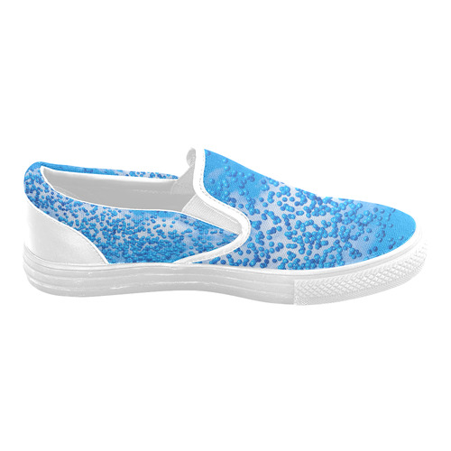 Blue Toy Balloons Flight Air Sky Atmosphere Cool Men's Slip-on Canvas Shoes (Model 019)