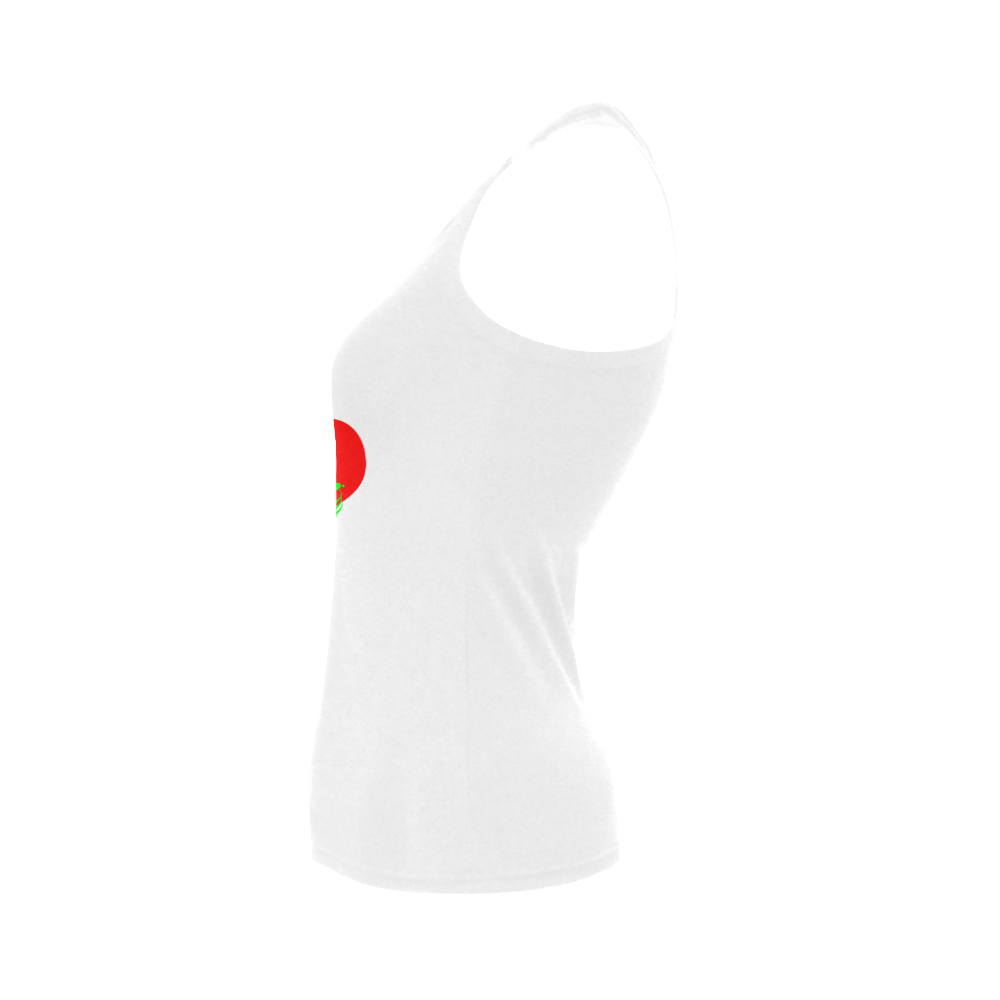 Singing Heart Red Song Color Music Love Romantic Women's Shoulder-Free Tank Top (Model T35)