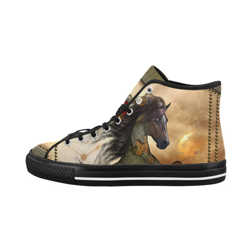 Aweseome steampunk horse, golden Vancouver H Women's Canvas Shoes (1013-1)