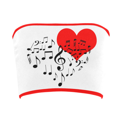 Singing Heart Red Song Black Music Love Romantic Bandeau Top