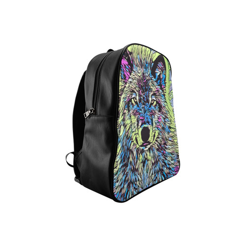 WOLF MULTICOLOR School Backpack/Large (Model 1601)