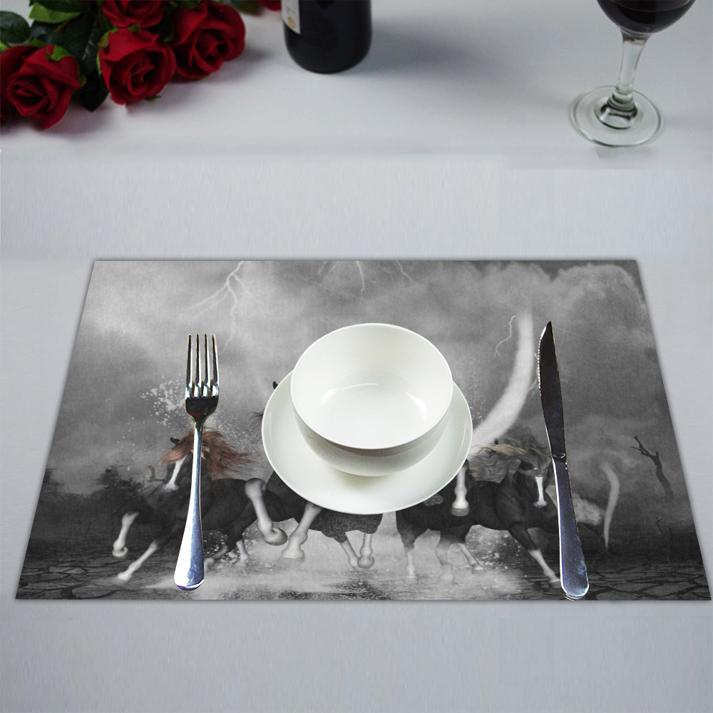 Awesome running black horses Placemat 14’’ x 19’’ (Set of 2)