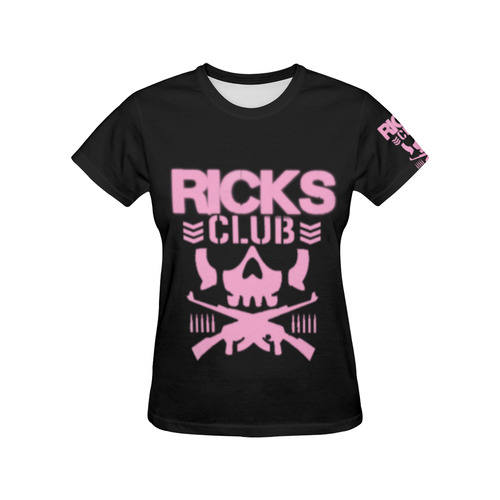 Ricks club pink All Over Print T-Shirt for Women (USA Size) (Model T40)