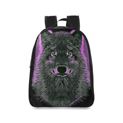 WOLF PINK School Backpack/Large (Model 1601)