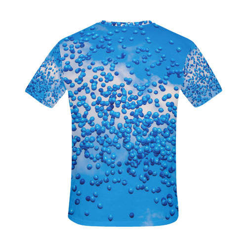 Blue Toy Balloons Flight Fantasy Atmosphere Dream All Over Print T-Shirt for Men (USA Size) (Model T40)