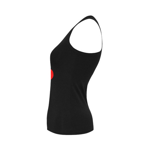 Singing Heart Red Note Music Love Romantic White Women's Shoulder-Free Tank Top (Model T35)