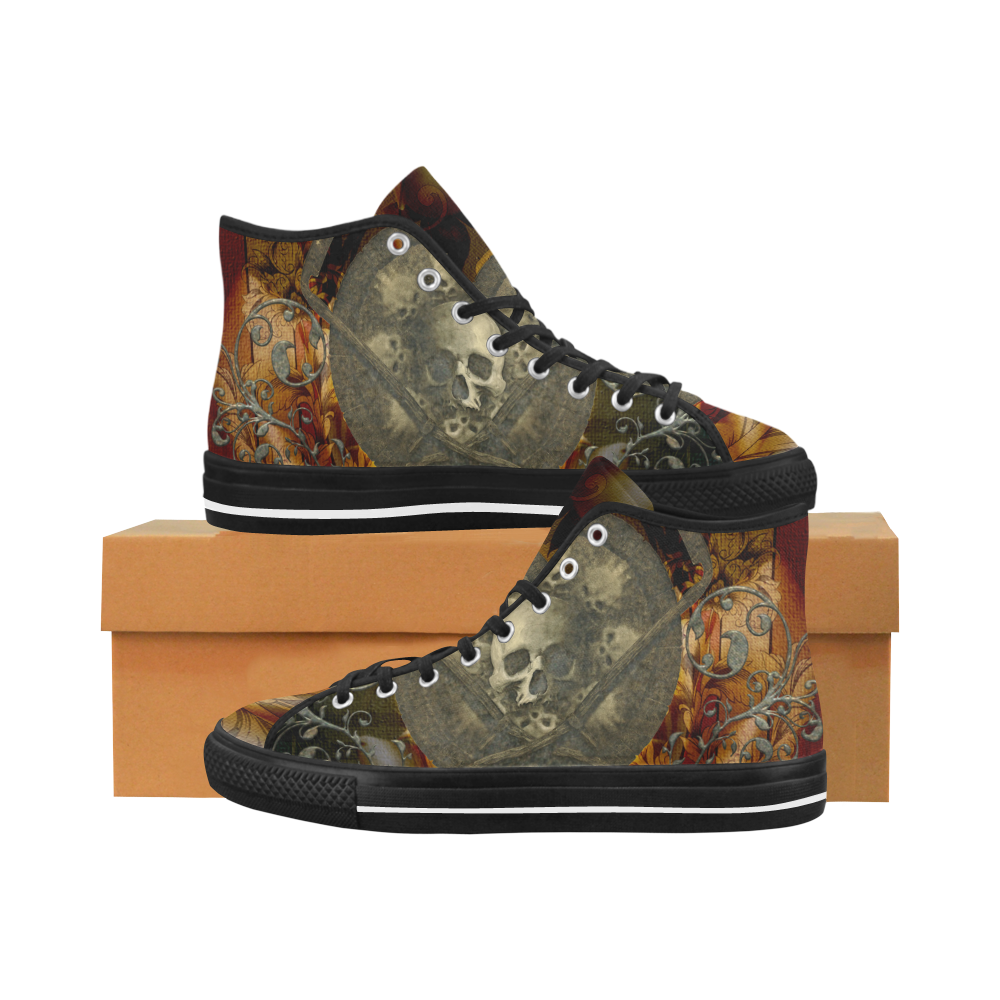 Awesome creepy skulls Vancouver H Women's Canvas Shoes (1013-1)