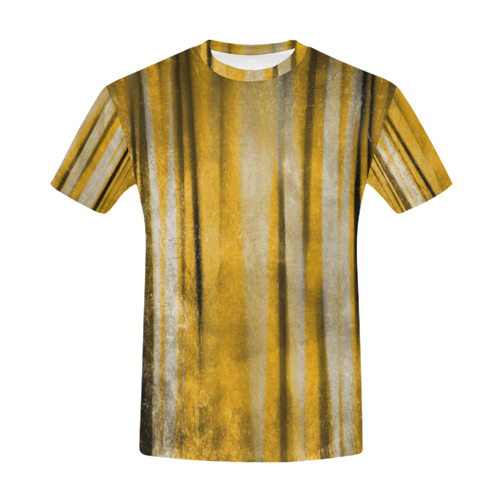 Golden copper stripes All Over Print T-Shirt for Men (USA Size) (Model T40)