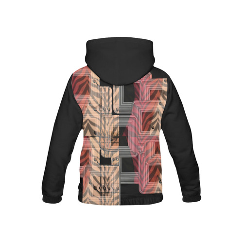 Zebra Guitar Collage All Over Print Hoodie for Kid (USA Size) (Model H13)