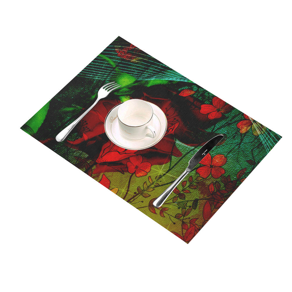 Flower power, roses Placemat 14’’ x 19’’ (Set of 4)