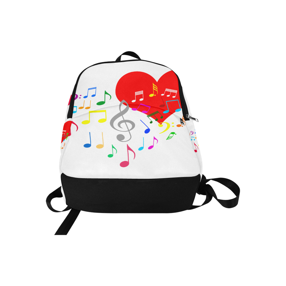 Singing Heart Red Song Color Music Love Romantic Fabric Backpack for Adult (Model 1659)