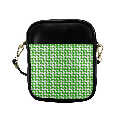 Friendly Houndstooth Pattern,green by FeelGood Sling Bag (Model 1627)