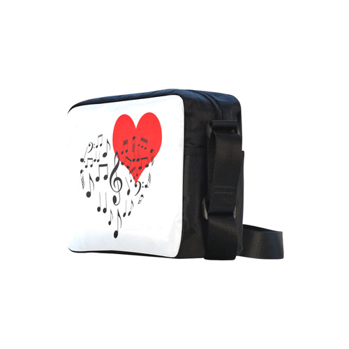 Singing Heart Red Song Black Music Love Romantic Classic Cross-body Nylon Bags (Model 1632)