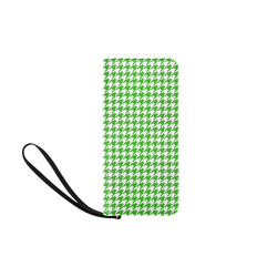 Friendly Houndstooth Pattern,green by FeelGood Women's Clutch Purse (Model 1637)