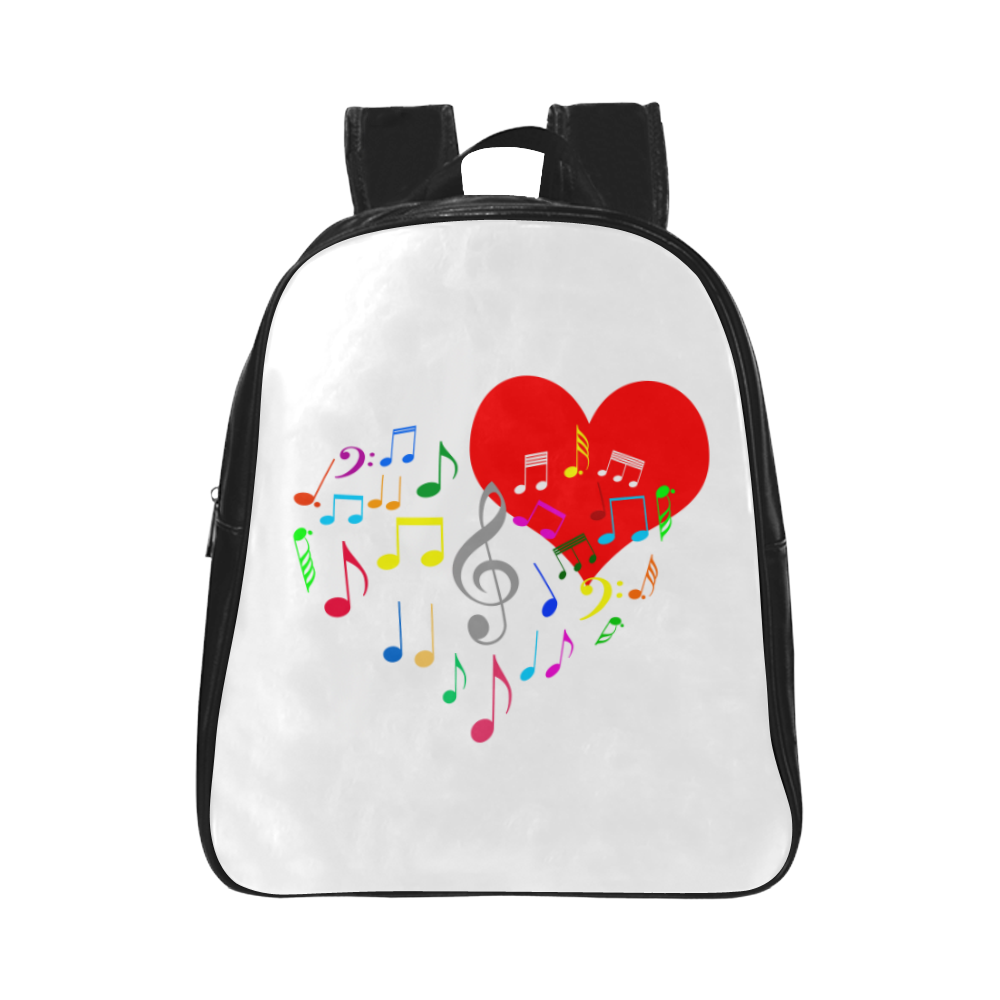 Singing Heart Red Song Color Music Love Romantic School Backpack (Model 1601)(Small)