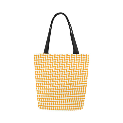 Friendly Houndstooth Pattern, orange by FeelGood Canvas Tote Bag (Model 1657)