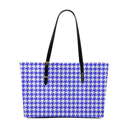 Friendly Houndstooth Pattern,blue by FeelGood Euramerican Tote Bag/Large (Model 1656)