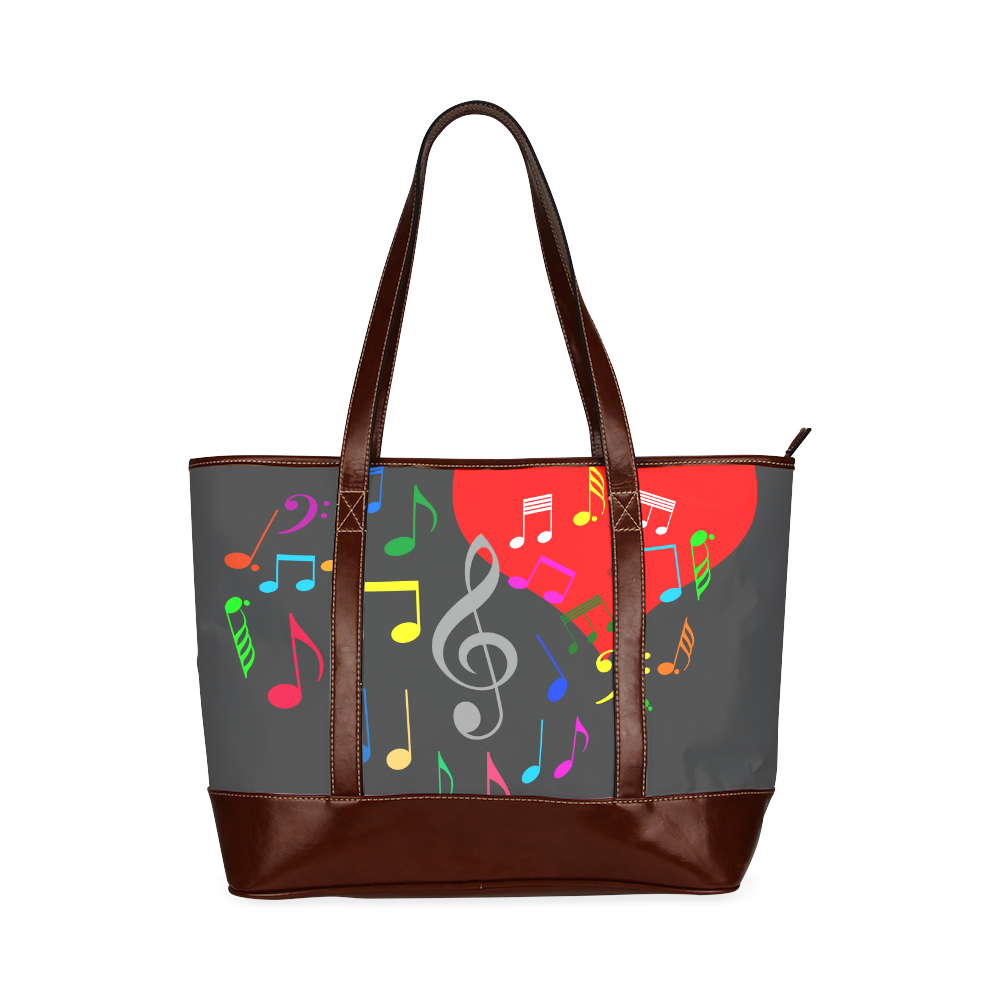 Singing Heart Red Song Color Music Love Romantic Tote Handbag (Model 1642)