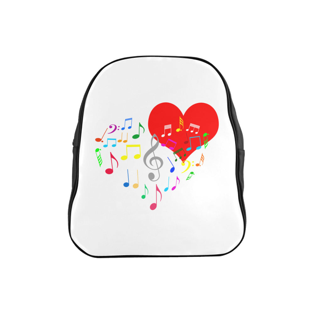 Singing Heart Red Song Color Music Love Romantic School Backpack (Model 1601)(Small)