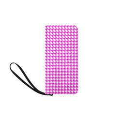 Friendly Houndstooth Pattern,pink by FeelGood Women's Clutch Purse (Model 1637)