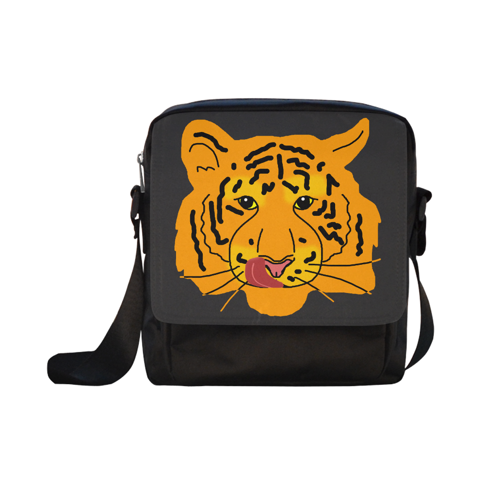Funny Clever Cunning Wild Tiger Cat Animal Cute Crossbody Nylon Bags (Model 1633)