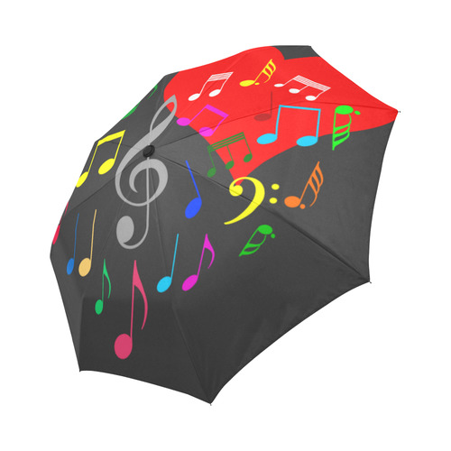 Singing Heart Red Song Color Music Love Romantic Auto-Foldable Umbrella (Model U04)