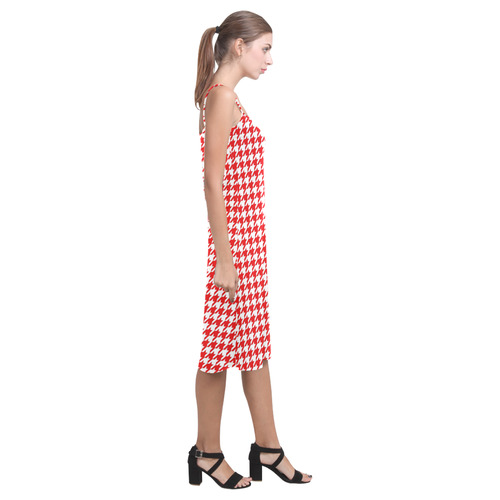 Friendly Houndstooth Pattern,red by FeelGood Alcestis Slip Dress (Model D05)