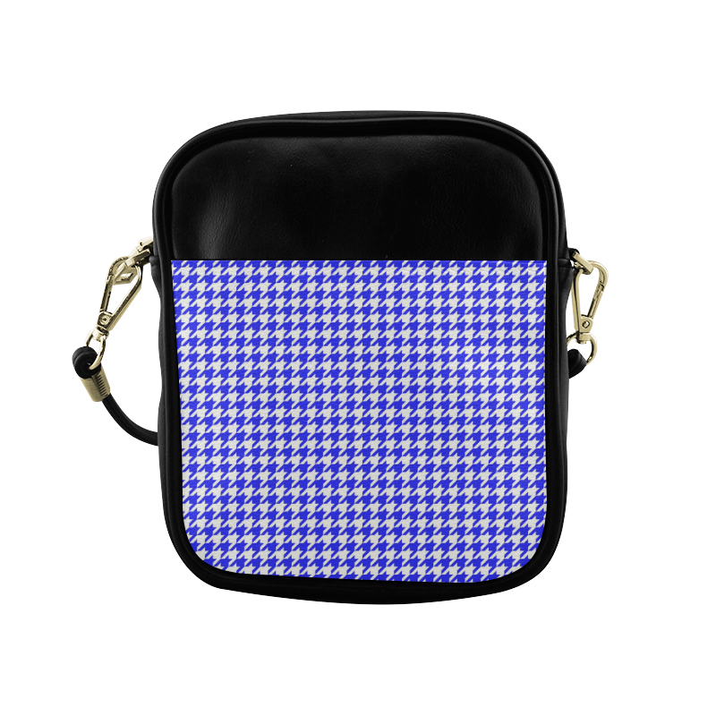 Friendly Houndstooth Pattern,blue by FeelGood Sling Bag (Model 1627)