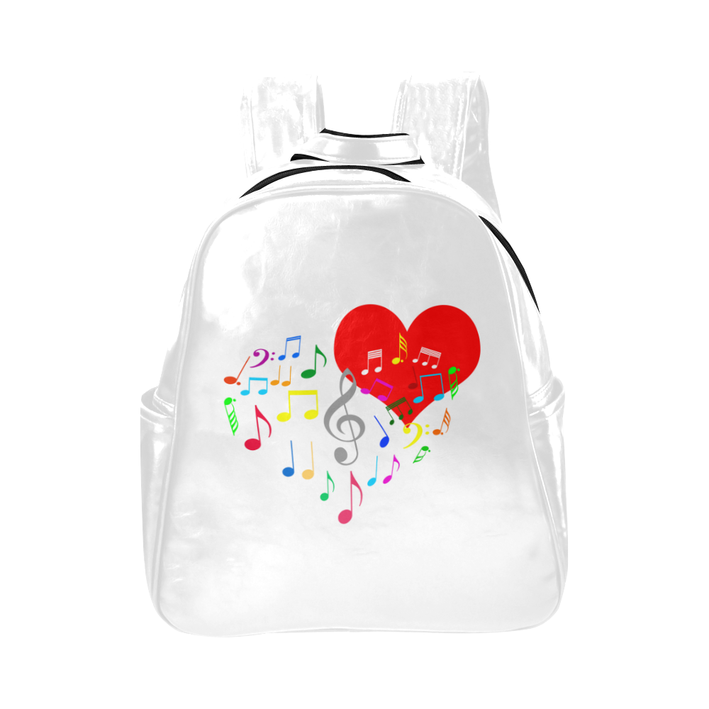 Singing Heart Red Song Color Music Love Romantic Multi-Pockets Backpack (Model 1636)