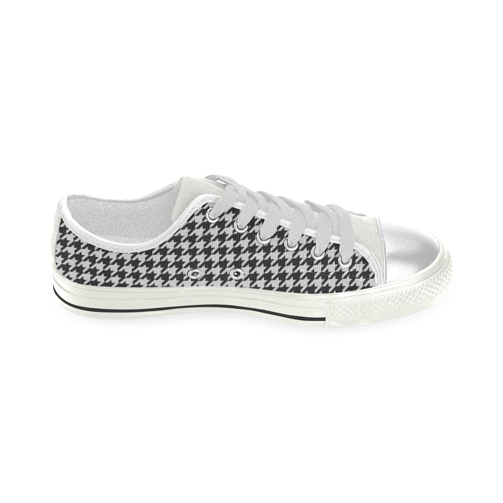 Friendly Houndstooth Pattern,black  by FeelGood Canvas Women's Shoes/Large Size (Model 018)
