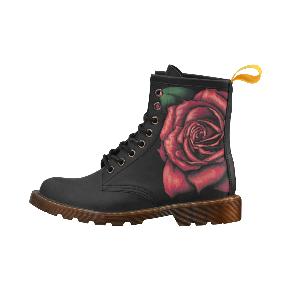 Red Rose High Grade PU Leather Martin Boots For Women Model 402H