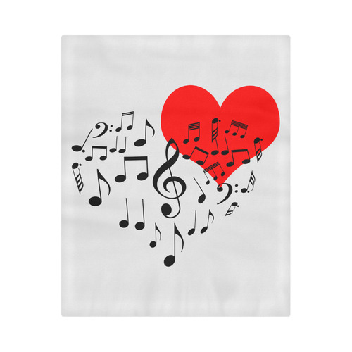 Singing Heart Red Song Black Music Love Romantic Duvet Cover 86"x70" ( All-over-print)