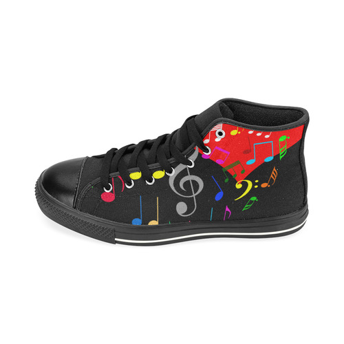 Singing Heart Red Song Color Music Love Romantic High Top Canvas Shoes for Kid (Model 017)