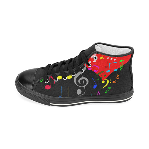 Singing Heart Red Song Color Music Love Romantic Women's Classic High Top Canvas Shoes (Model 017)