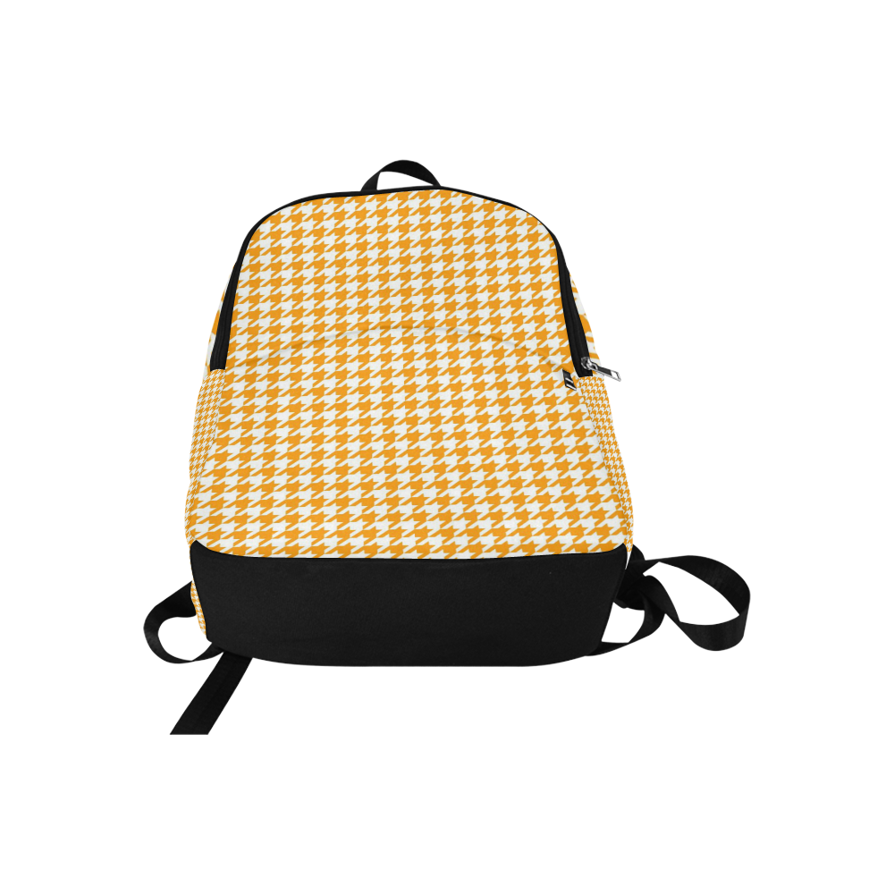 Friendly Houndstooth Pattern, orange by FeelGood Fabric Backpack for Adult (Model 1659)