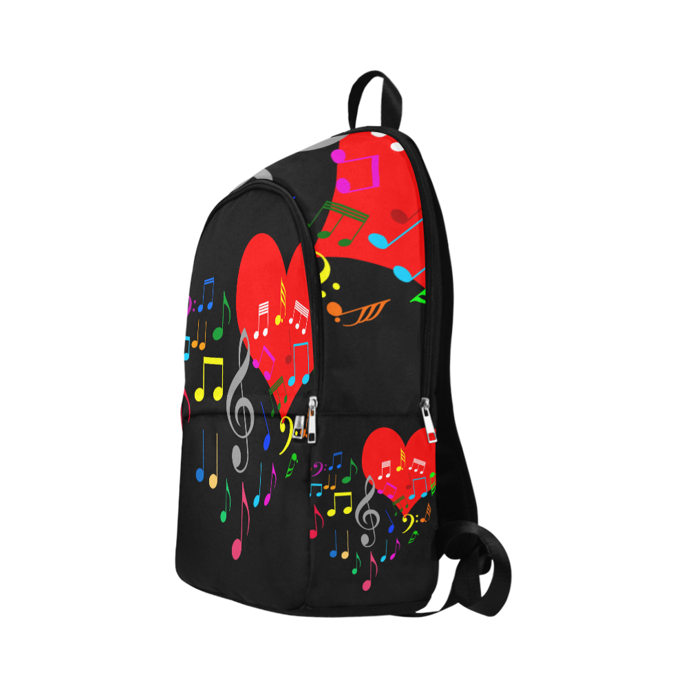 Singing Heart Red Song Color Music Love Romantic Fabric Backpack for Adult (Model 1659)