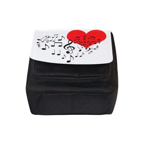 Singing Heart Red Song Black Music Love Romantic Crossbody Nylon Bags (Model 1633)