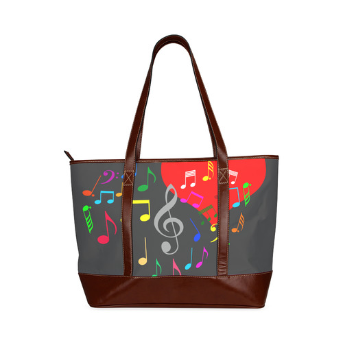 Singing Heart Red Song Color Music Love Romantic Tote Handbag (Model 1642)