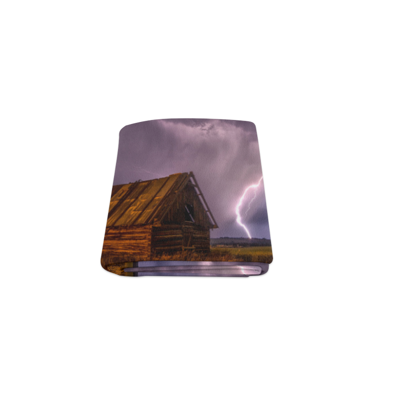 Rustic Barn Lightning Storm Blanket 40"x50"