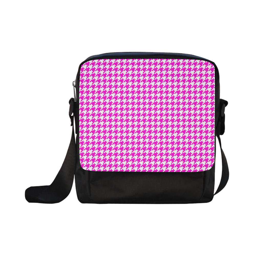Friendly Houndstooth Pattern,pink by FeelGood Crossbody Nylon Bags (Model 1633)