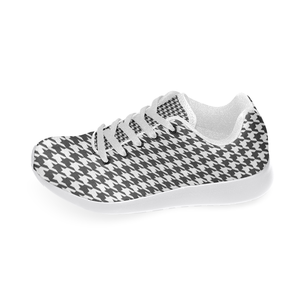 Friendly Houndstooth Pattern,black  by FeelGood Women's Running Shoes/Large Size (Model 020)