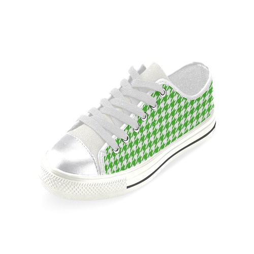 Friendly Houndstooth Pattern,green by FeelGood Canvas Women's Shoes/Large Size (Model 018)