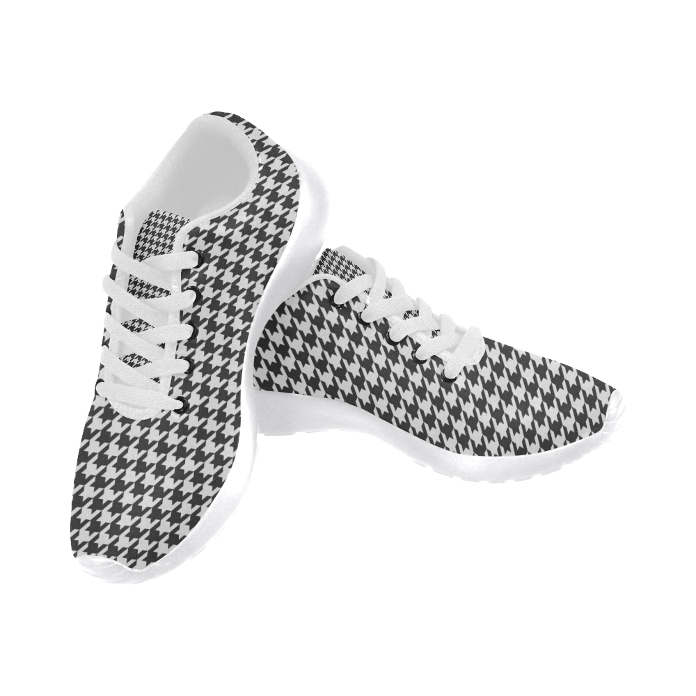 Friendly Houndstooth Pattern,black  by FeelGood Women's Running Shoes/Large Size (Model 020)