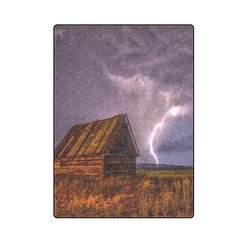 Rustic Barn Lightning Storm Blanket 58"x80"