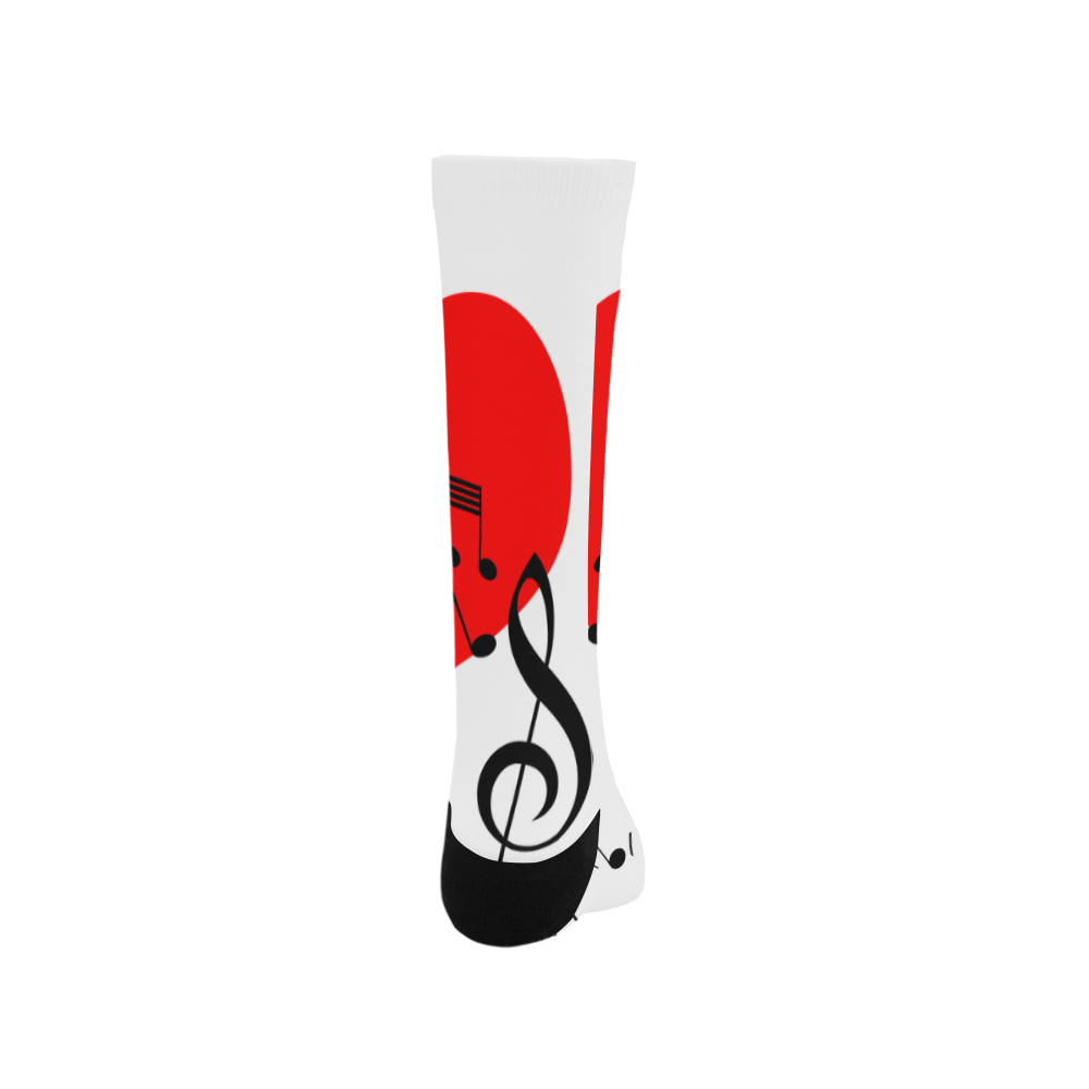 Singing Heart Red Song Black Music Love Romantic Trouser Socks