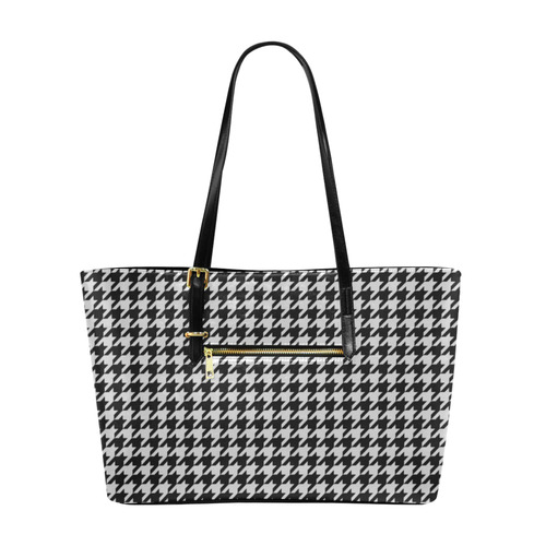 Friendly Houndstooth Pattern,black  by FeelGood Euramerican Tote Bag/Large (Model 1656)