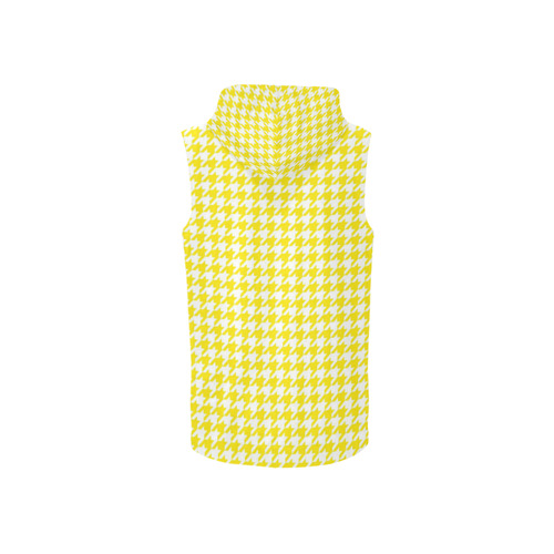 Friendly Houndstooth Pattern,yellow by FeelGood All Over Print Sleeveless Zip Up Hoodie for Women (Model H16)