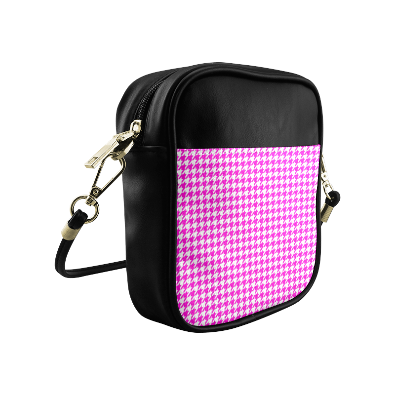 Friendly Houndstooth Pattern,pink by FeelGood Sling Bag (Model 1627)