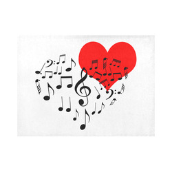 Singing Heart Red Song Black Music Love Romantic Placemat 14’’ x 19’’